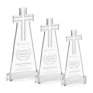 Starfire Crystal Cut-Out Cross Award on Oval Base