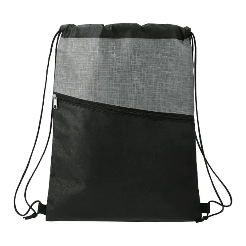 Cross Weave Zippered Drawstring Bag — view 2