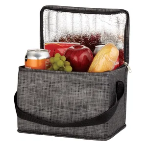 Zippered Crosshatch Lunch Tote