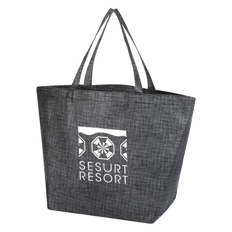 Crosshatch Non-Woven Shopper Tote Bag — view 2