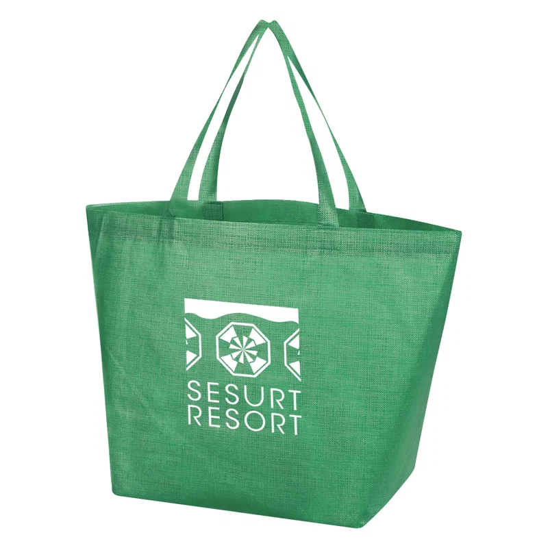 Crosshatch Non-Woven Shopper Tote Bag — view 3