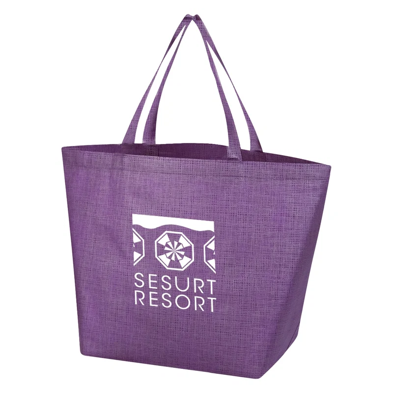 Crosshatch Non-Woven Shopper Tote Bag — view 4