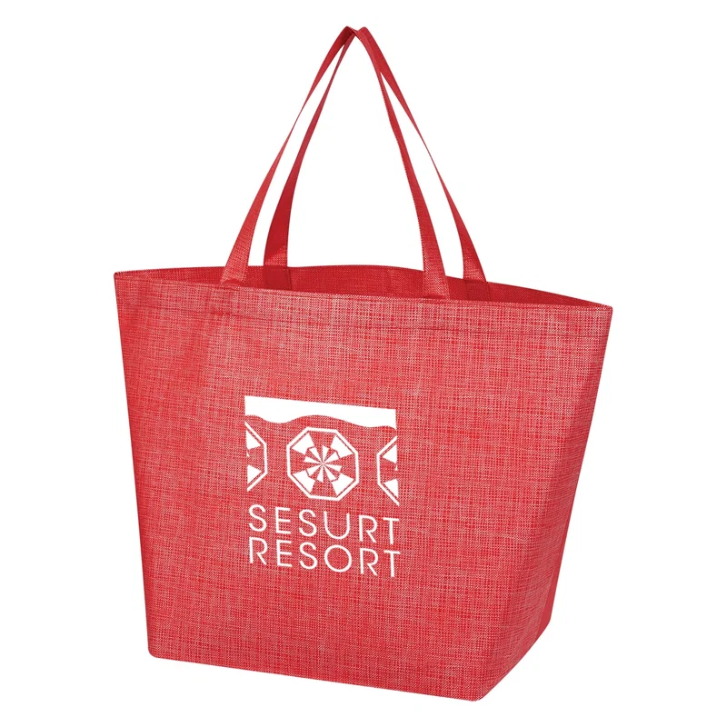 Crosshatch Non-Woven Shopper Tote Bag — view 5