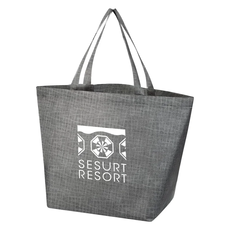 Crosshatch Non-Woven Shopper Tote Bag — view 6