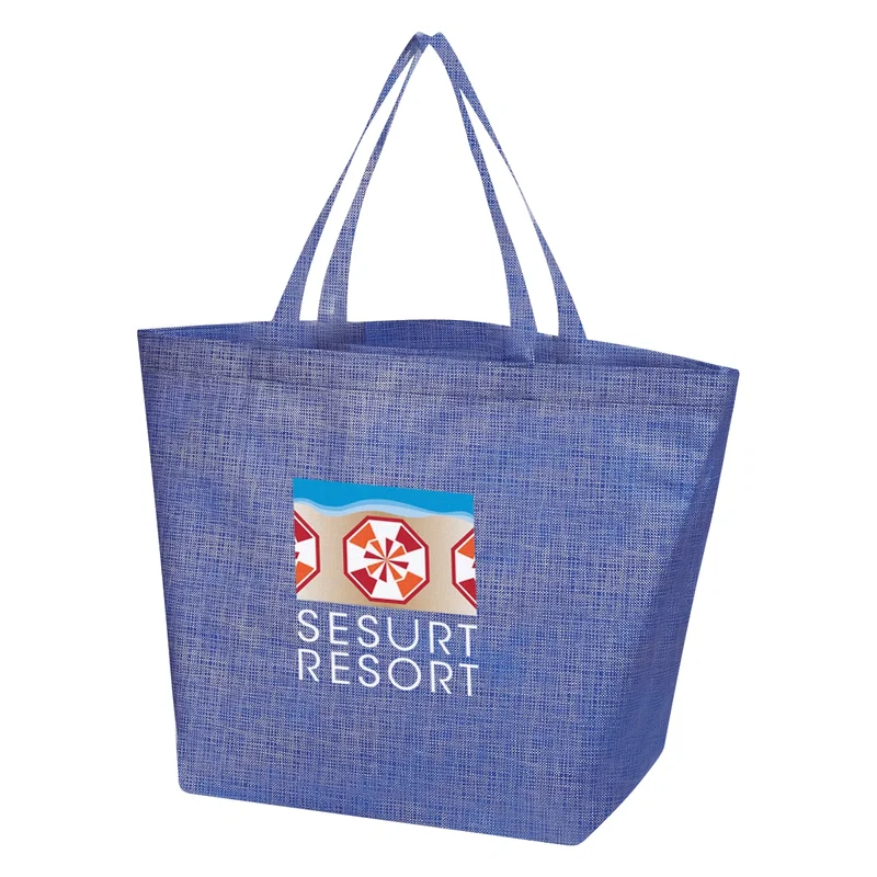 Crosshatch Non-Woven Shopper Tote Bag — view 7