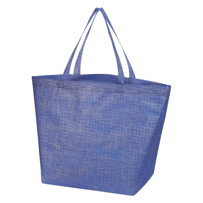 Crosshatch Non-Woven Shopper Tote Bag — view 8