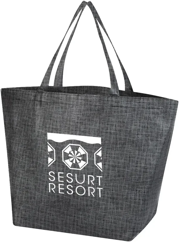 Crosshatch Non-Woven Shopper Tote Bag — view 9