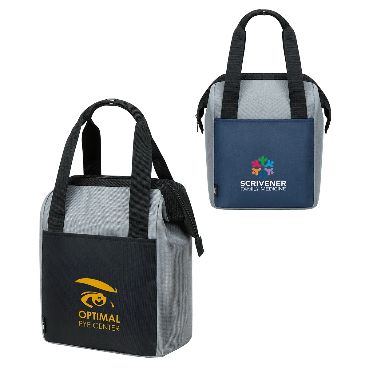 Custom Crossroads 12-Can RPET Cooler Bag, front view of the branded cooler bag