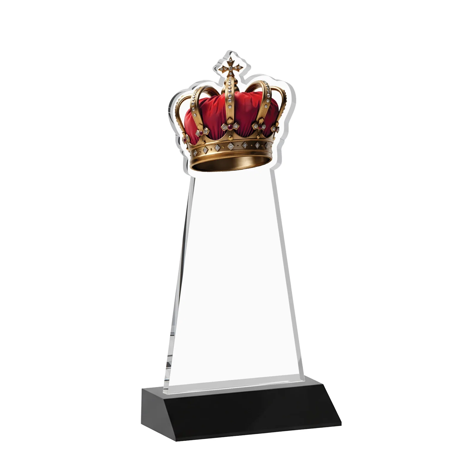 Custom Starfire Crystal Crown Award on Front-Mitered Base, awards, with your logo for employee recognition