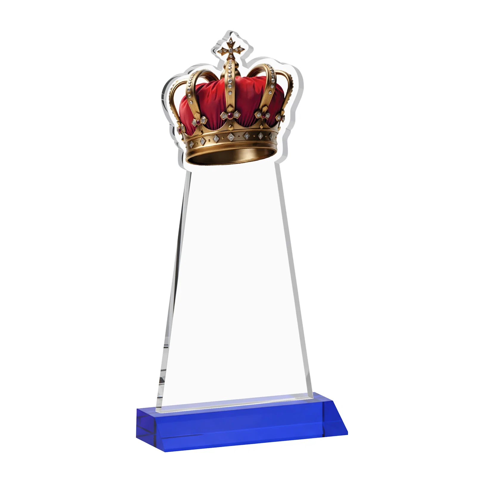 Custom Starfire Crystal Crown Award on Front-Mitered Base, awards, with your logo for retirement presentations
