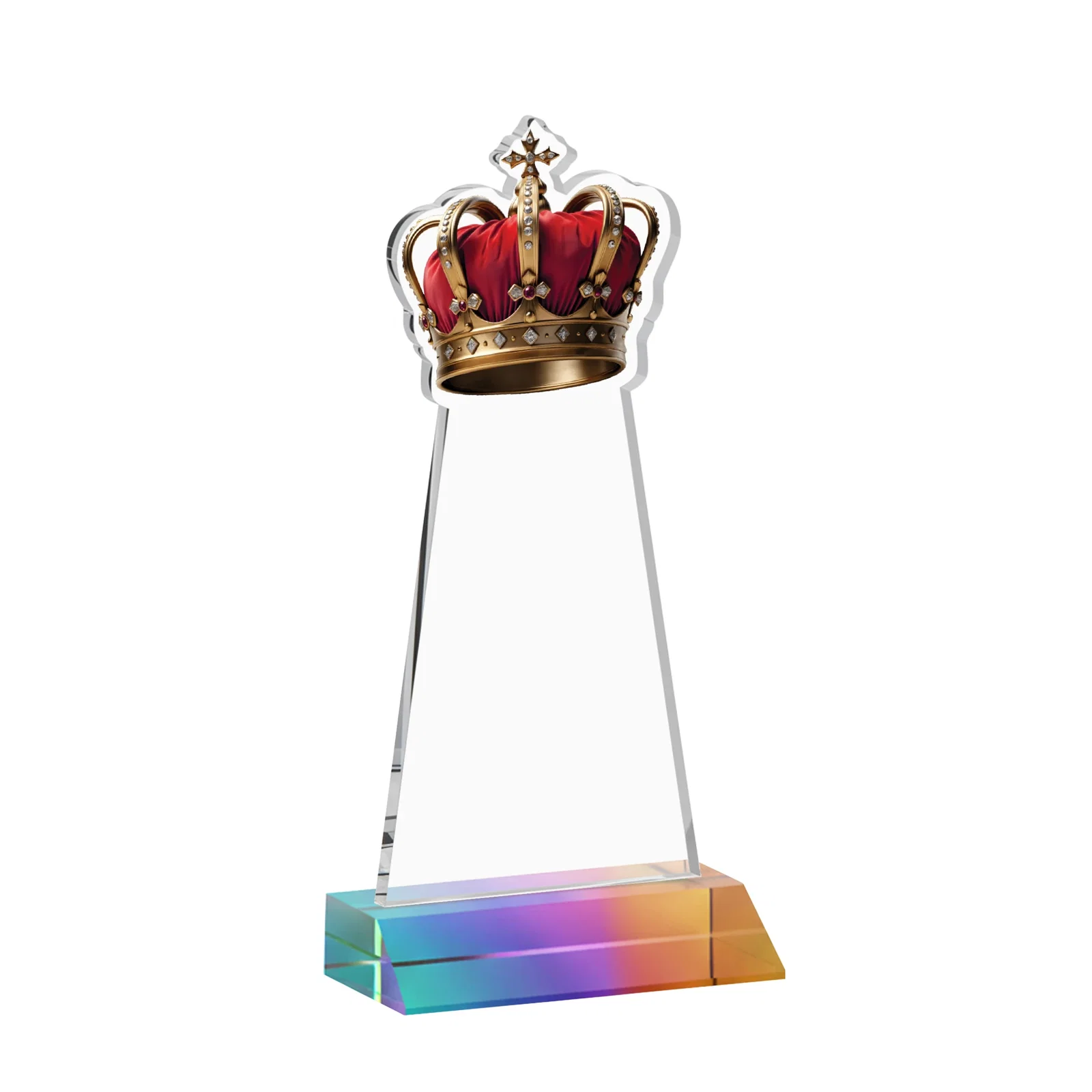 Custom Starfire Crystal Crown Award on Front-Mitered Base, awards, with your logo for team milestone celebrations