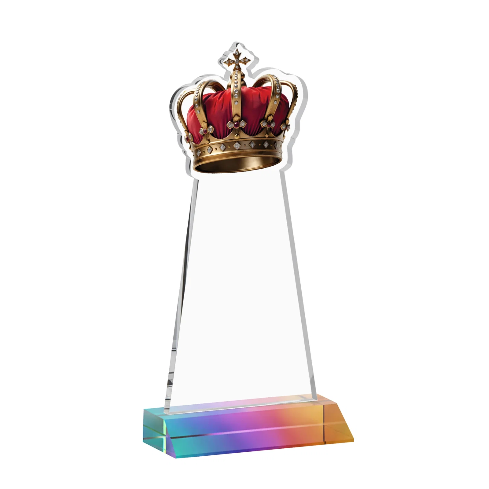Custom Starfire Crystal Crown Award on Front-Mitered Base, awards, with your logo for donor appreciation