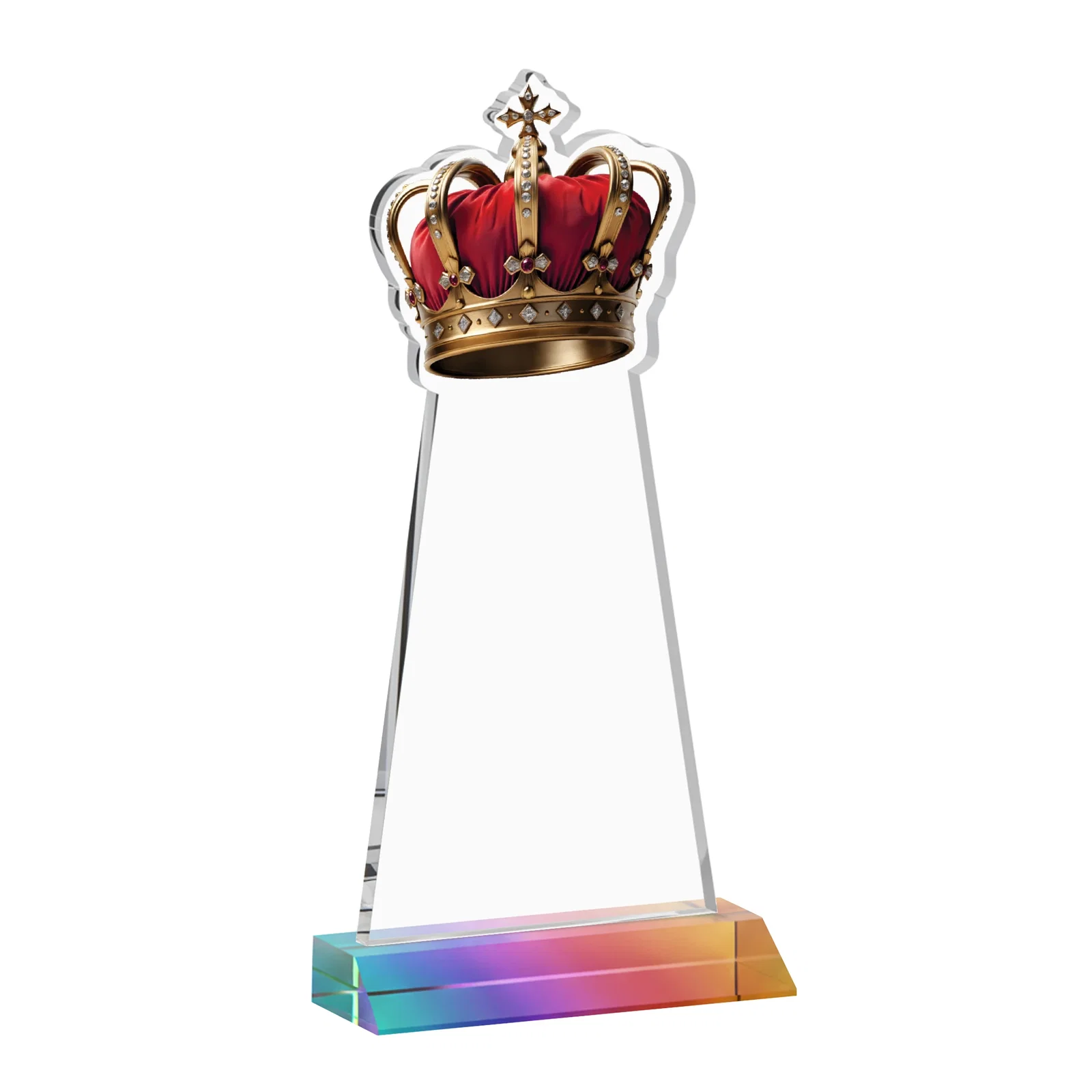 Custom Starfire Crystal Crown Award on Front-Mitered Base, awards, with your logo for graduation ceremonies