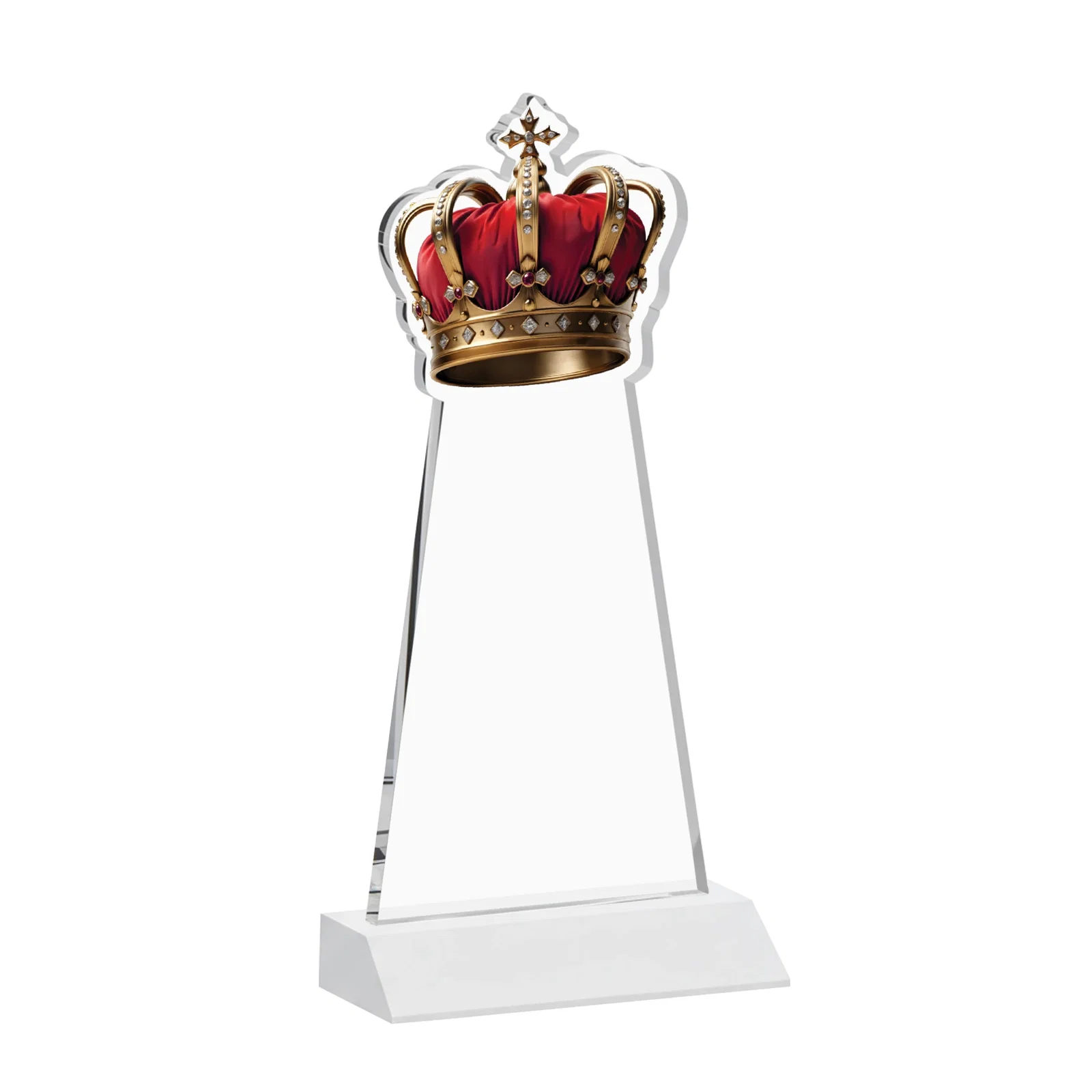 Personalized Starfire Crystal Crown Award on Front-Mitered Base, awards, with your logo for sales achievement awards