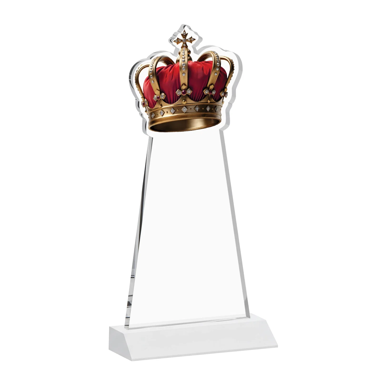 Personalized Starfire Crystal Crown Award on Front-Mitered Base, awards, with your logo for retirement presentations