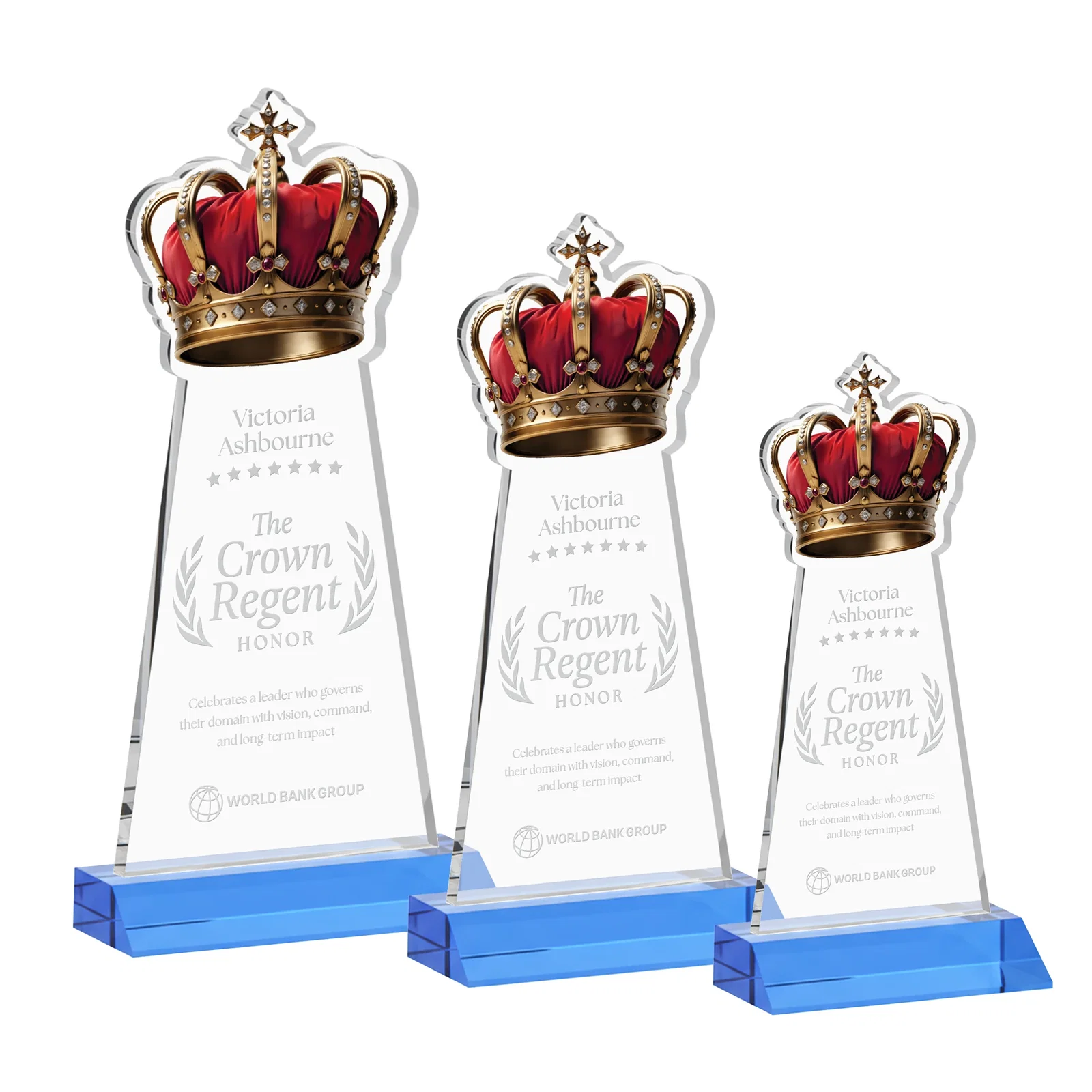 Promotional Starfire Crystal Crown Award on Front-Mitered Base, awards for team milestone celebrations