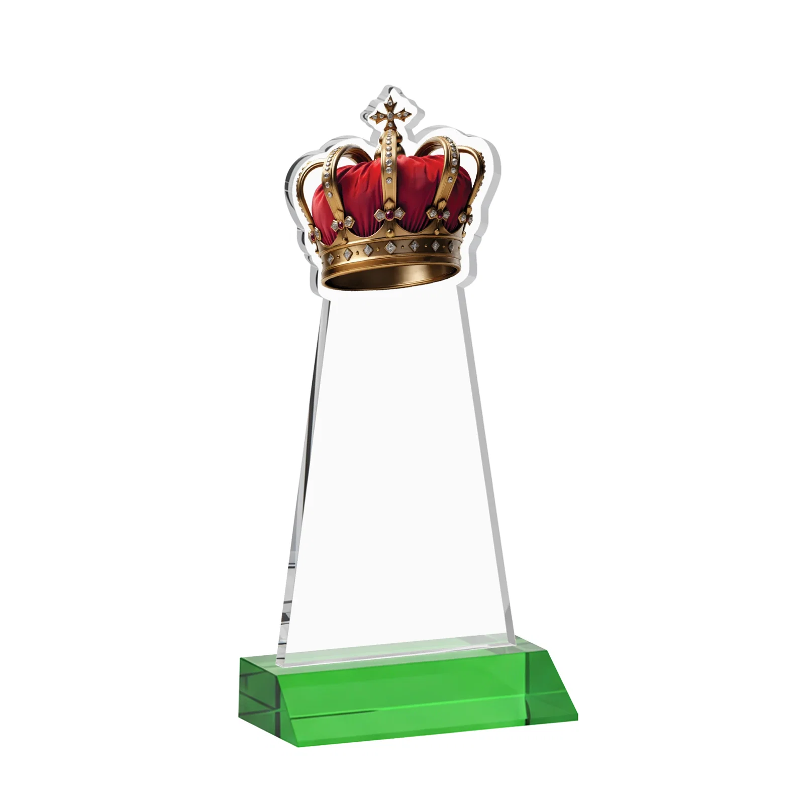 Custom engraved Starfire Crystal Crown Award on Front-Mitered Base, awards for safety achievement programs