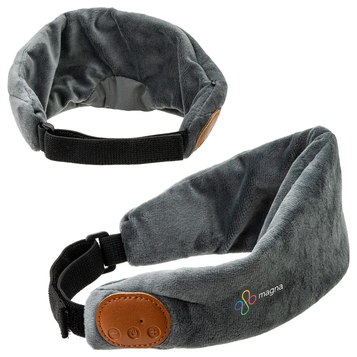 Custom Crown Eye Mask with Wireless Headset, front view of the branded sleep mask
