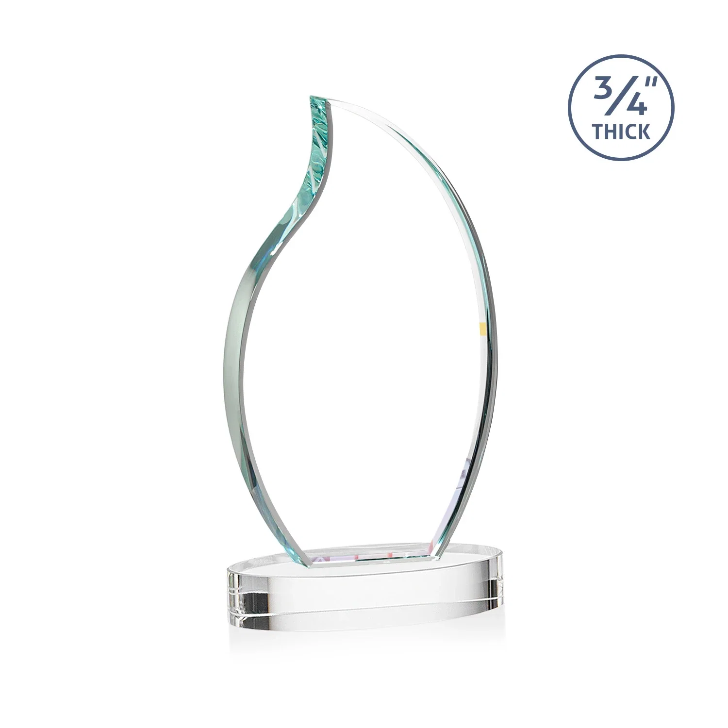Personalized Starfire Crystal Flame Award, with your logo for sales achievement awards