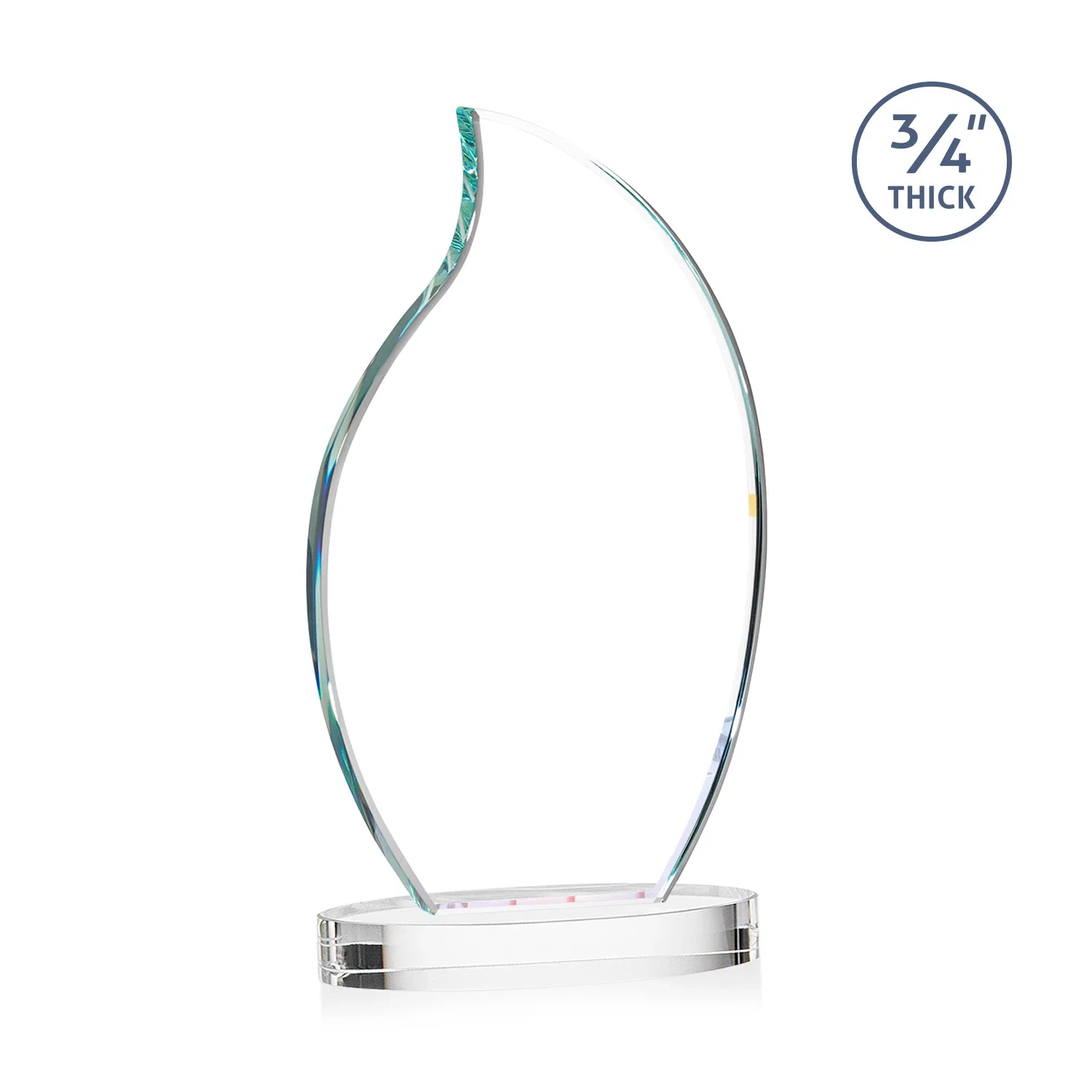 Personalized Starfire Crystal Flame Award, with your logo for team milestone celebrations