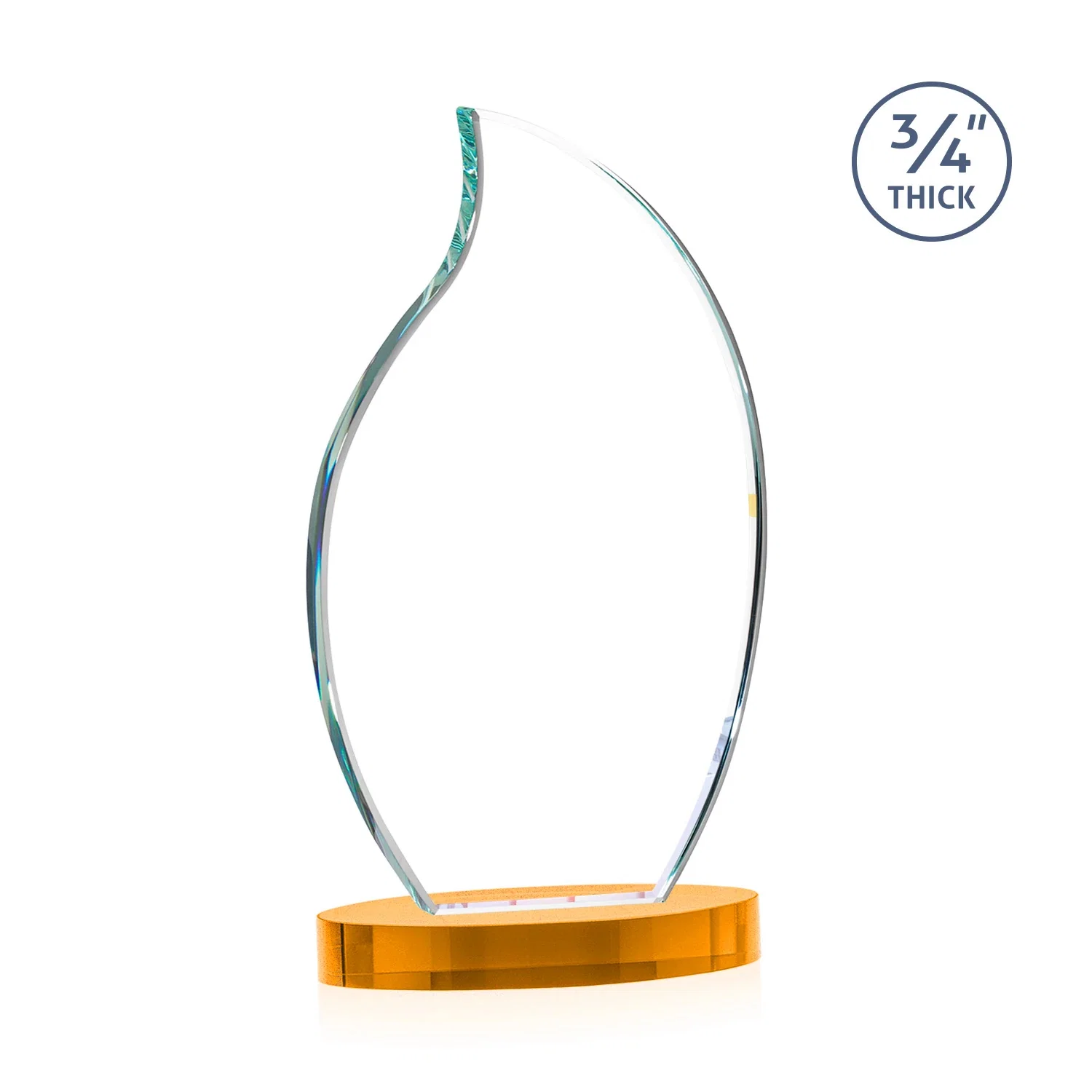 Personalized Starfire Crystal Flame Award, with your logo for safety achievement programs