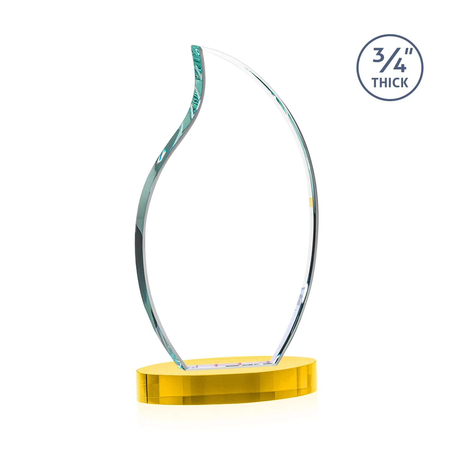 Personalized Starfire Crystal Flame Award, with your logo for dealer and partner awards