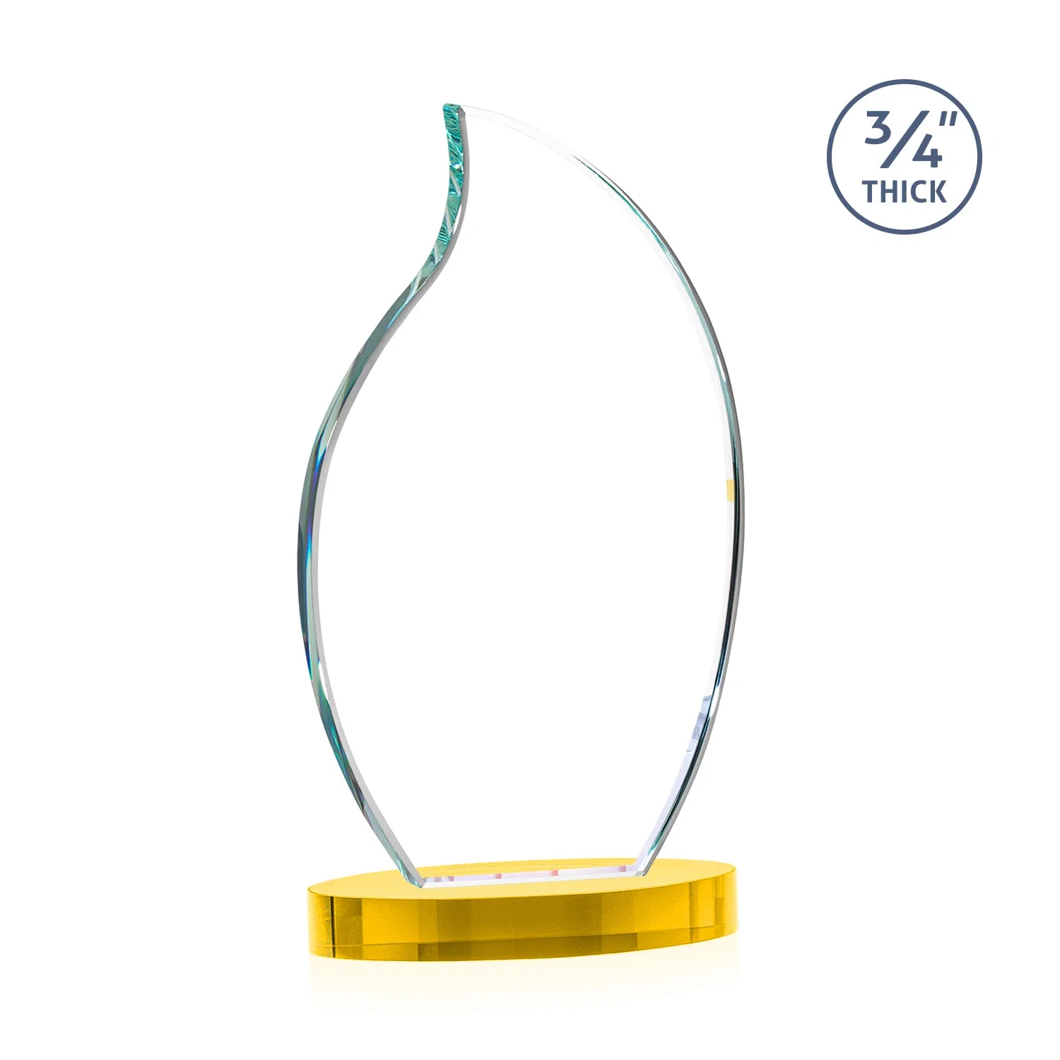 Personalized Starfire Crystal Flame Award, with your logo for company anniversary events