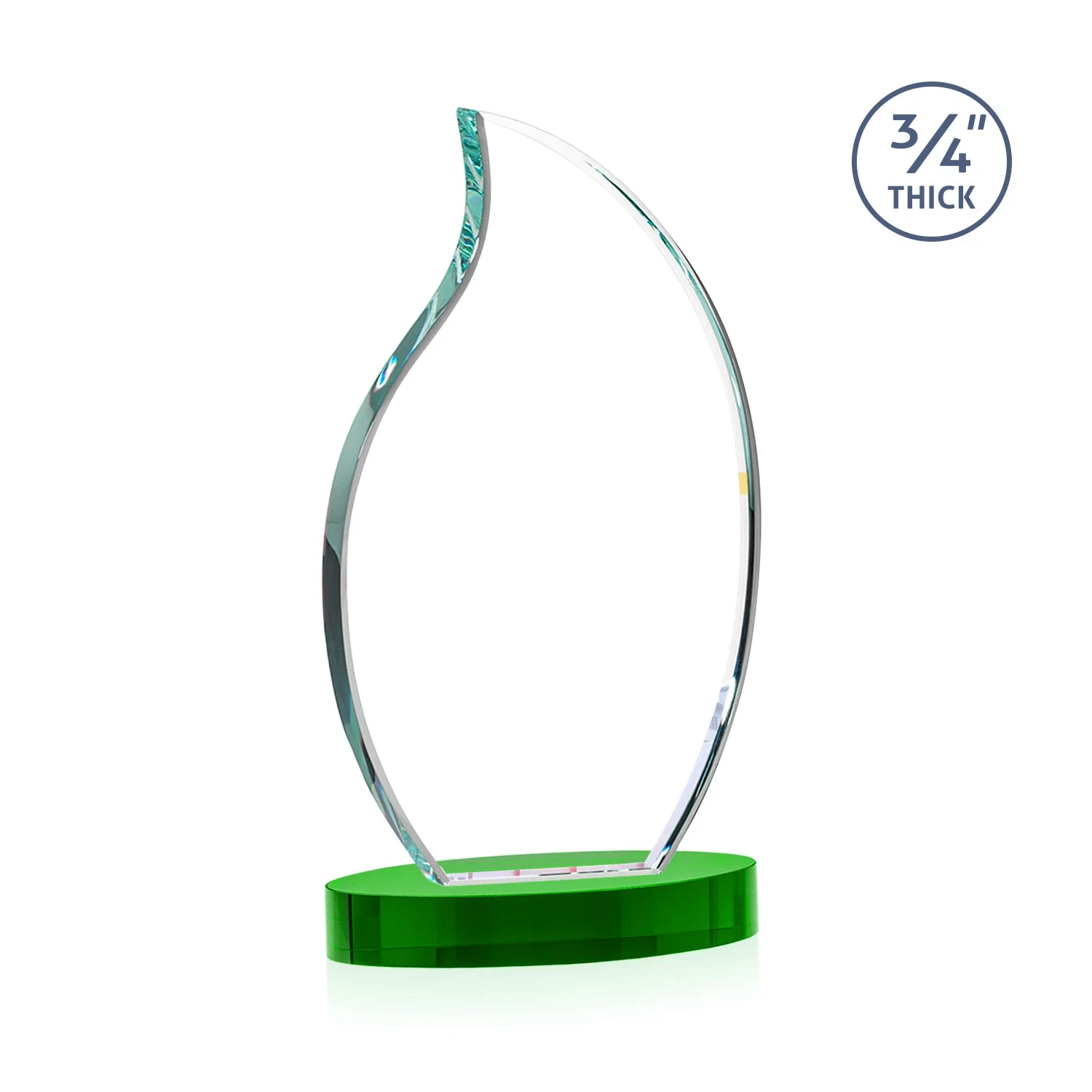 Promotional Starfire Crystal Flame Award, with your logo for corporate award ceremonies
