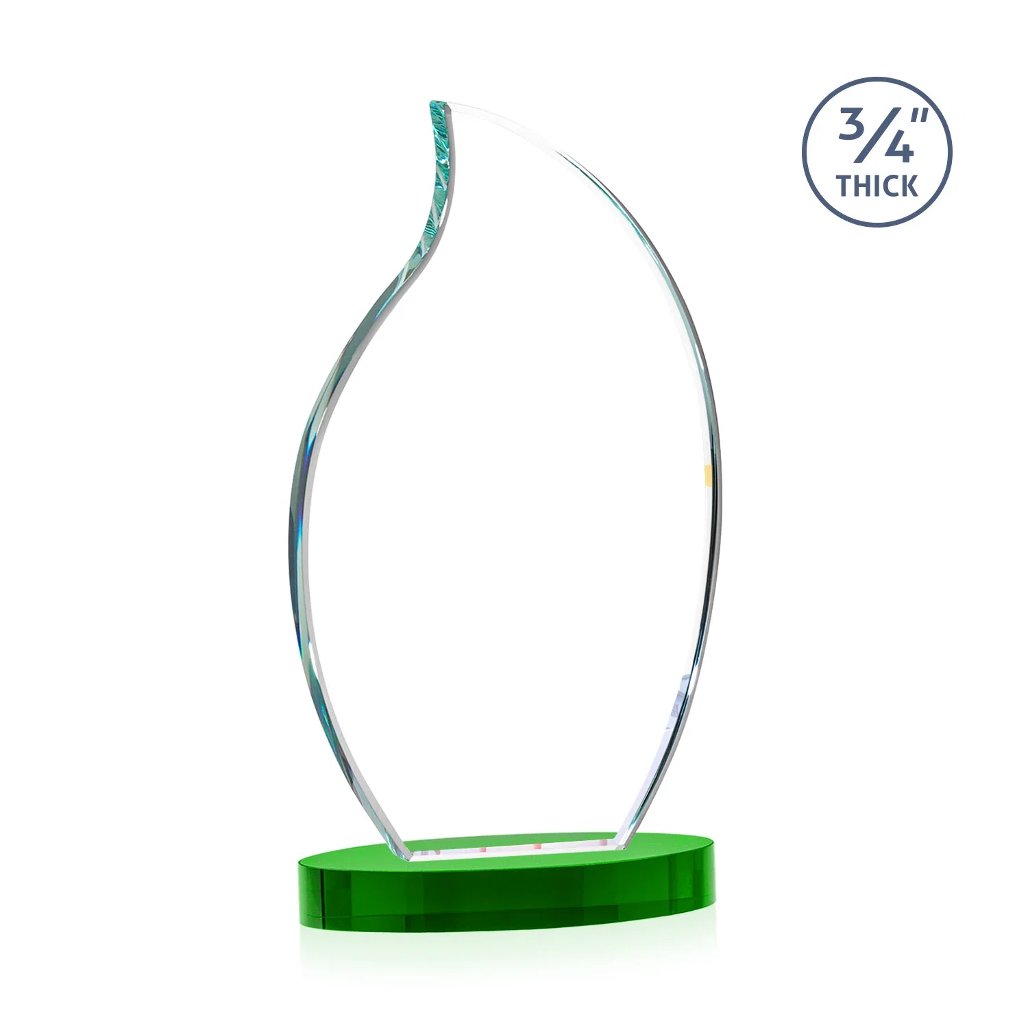 Promotional Starfire Crystal Flame Award, with your logo for service anniversary gifts