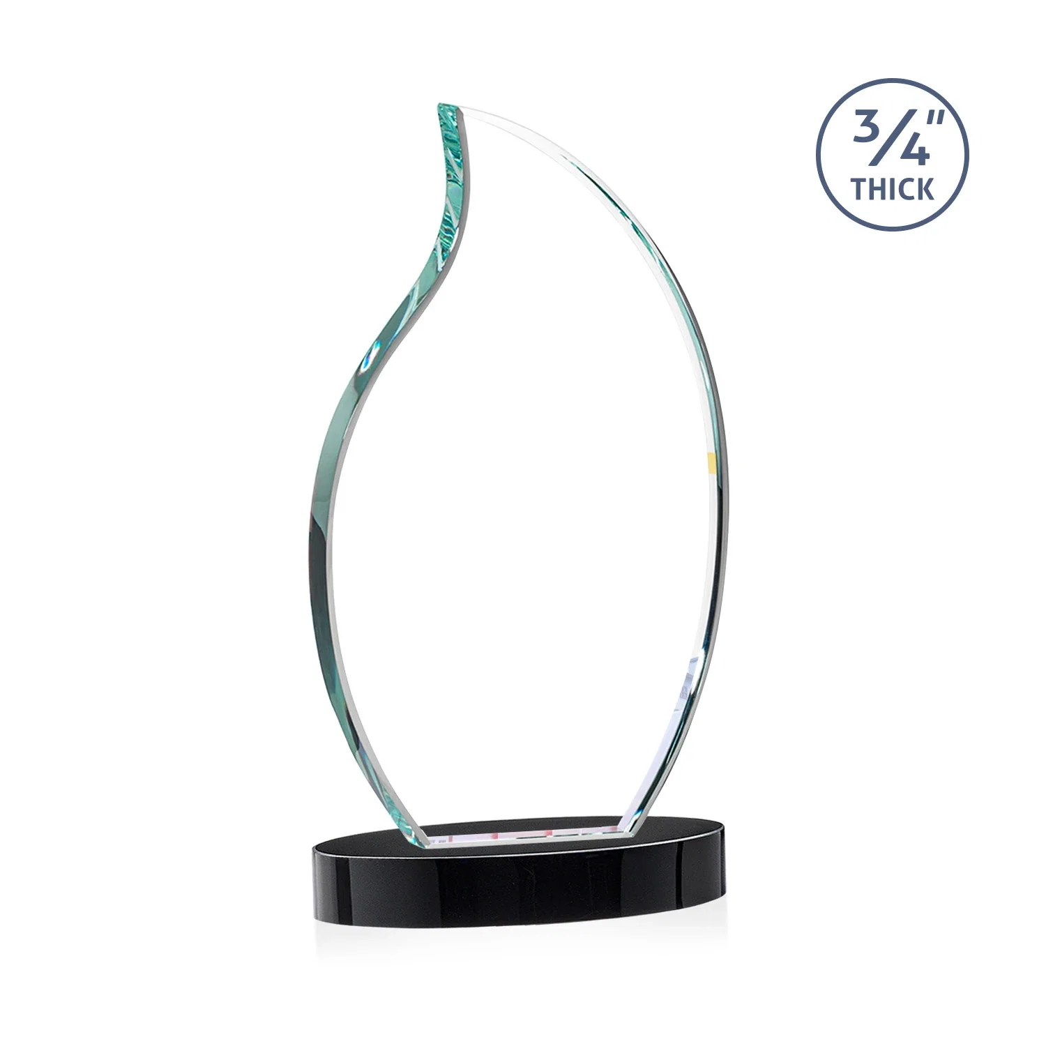 Promotional Starfire Crystal Flame Award, with your logo for retirement presentations