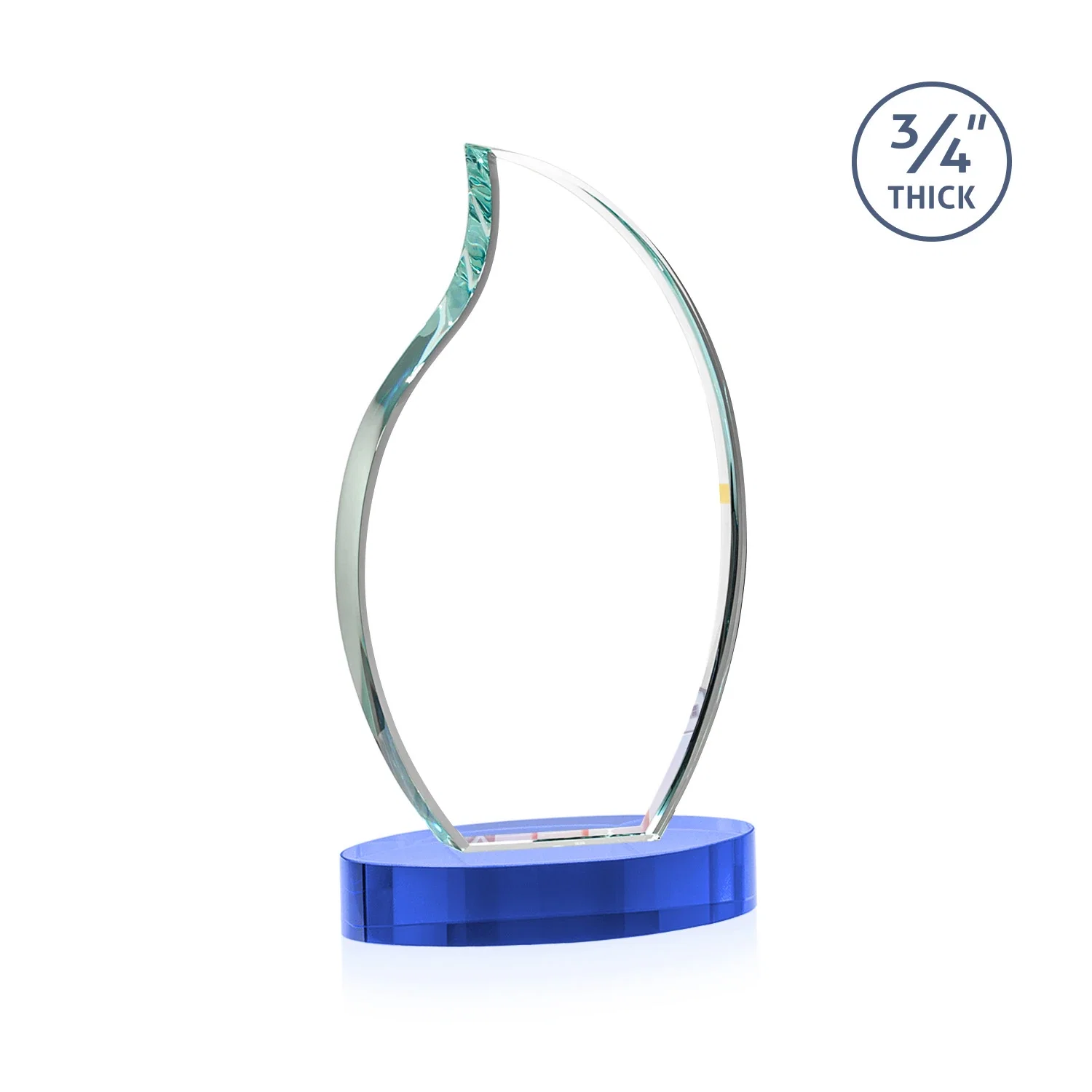 Branded Starfire Crystal Flame Award, with your logo for employee recognition