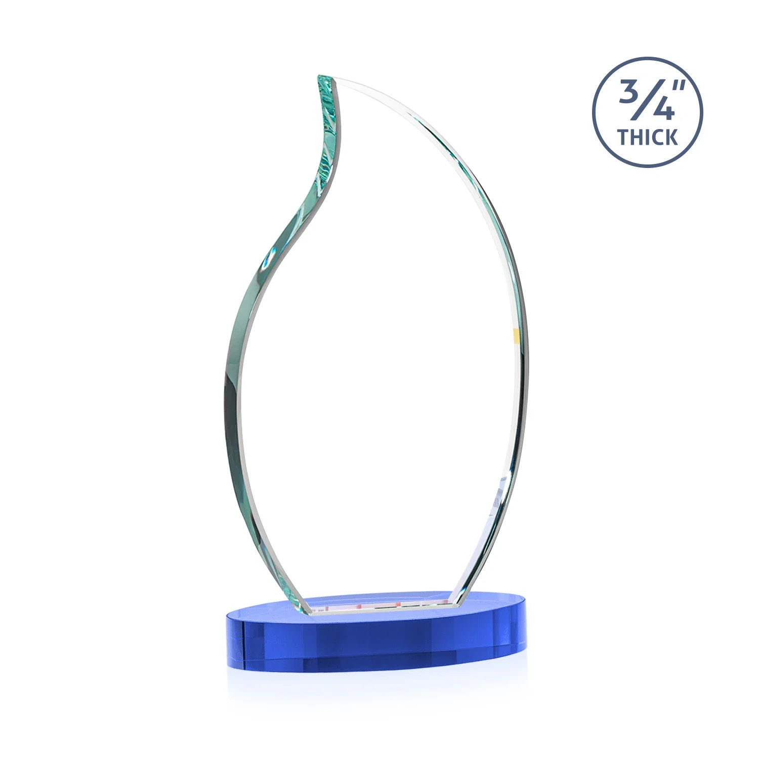 Branded Starfire Crystal Flame Award, with your logo for corporate award ceremonies