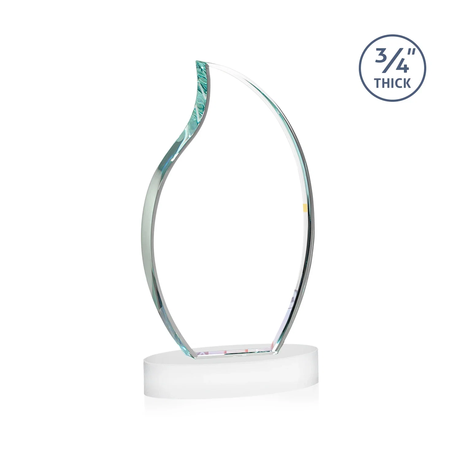 Branded Starfire Crystal Flame Award, with your logo for sales achievement awards