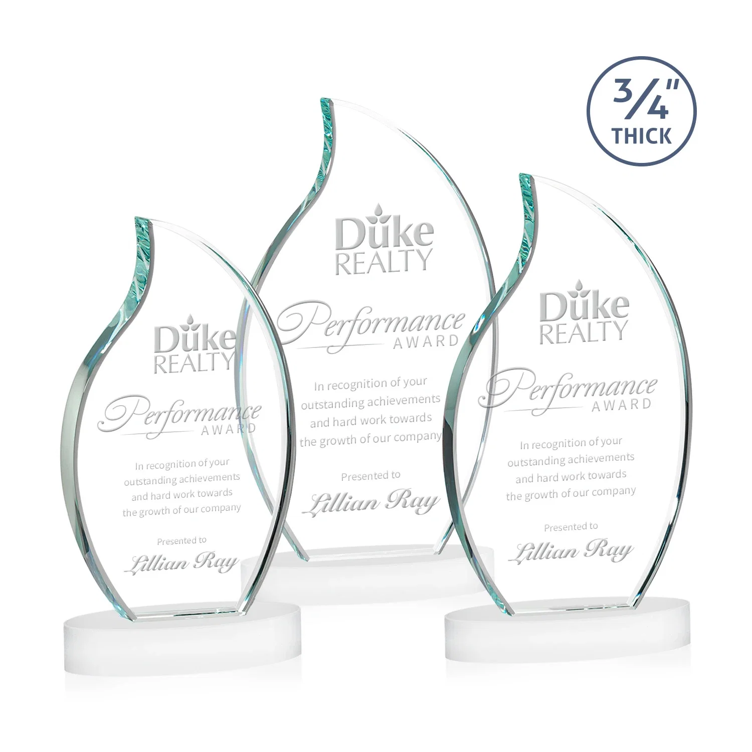 Promotional Starfire Crystal Flame Award for safety achievement programs