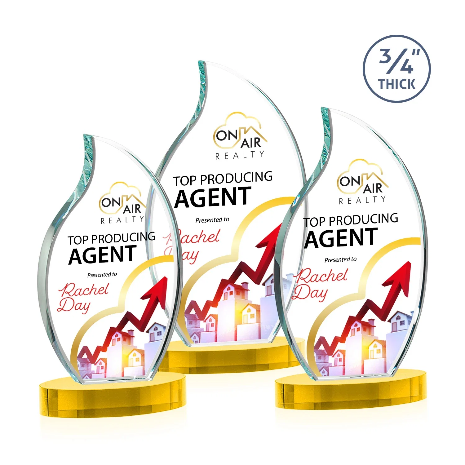 Branded Starfire Crystal Flame Award for safety achievement programs