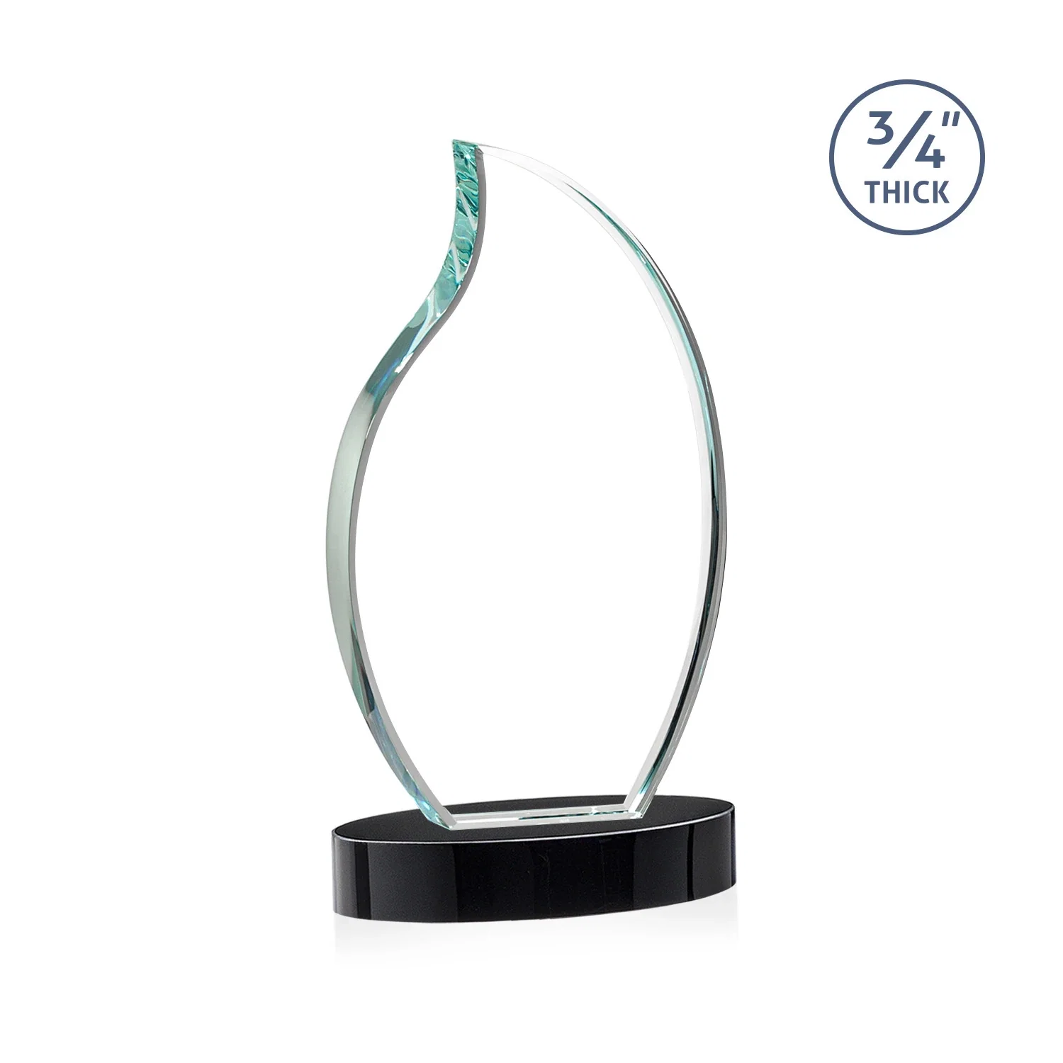 Custom Starfire Crystal Flame Award, with your logo for employee recognition