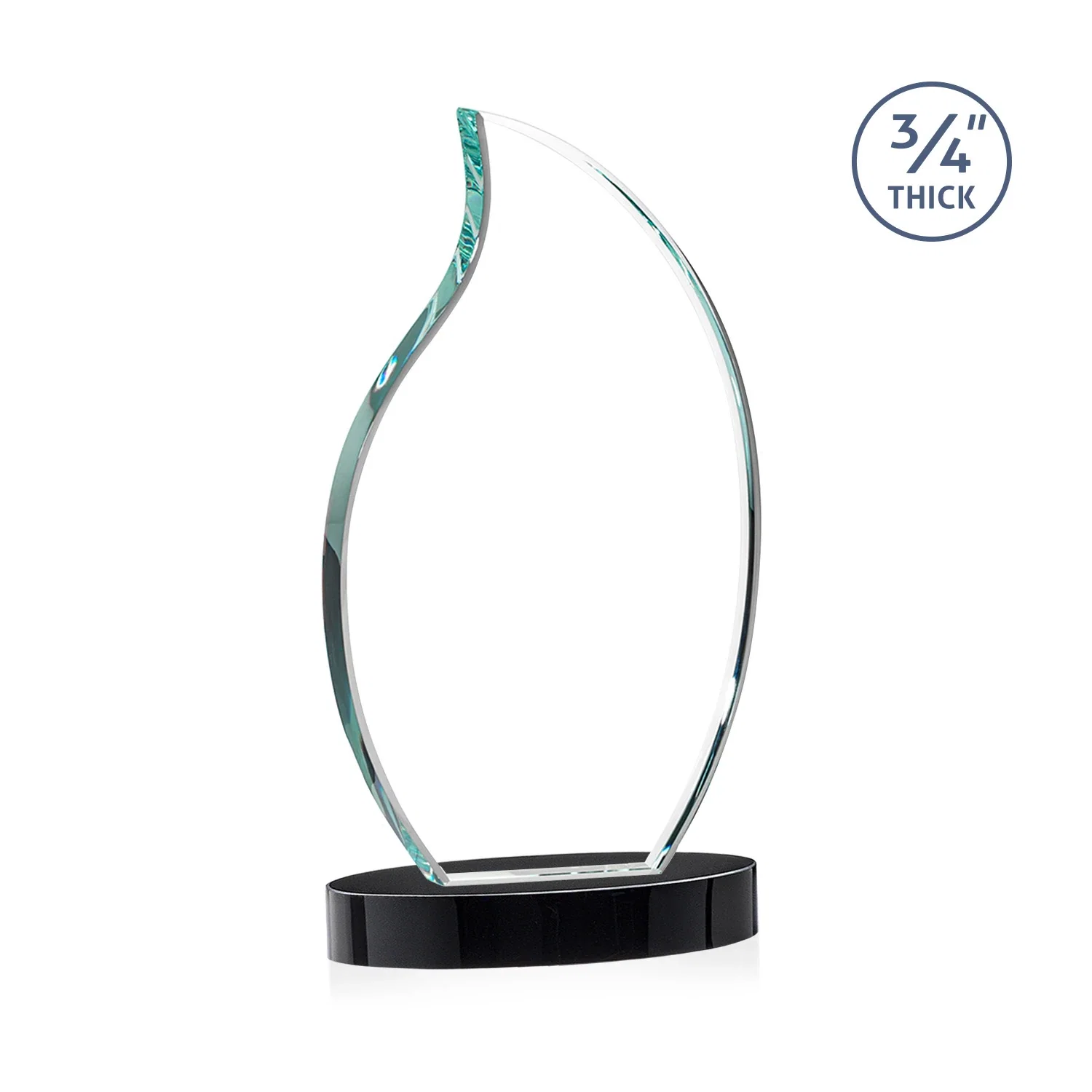 Custom Starfire Crystal Flame Award, with your logo for corporate award ceremonies