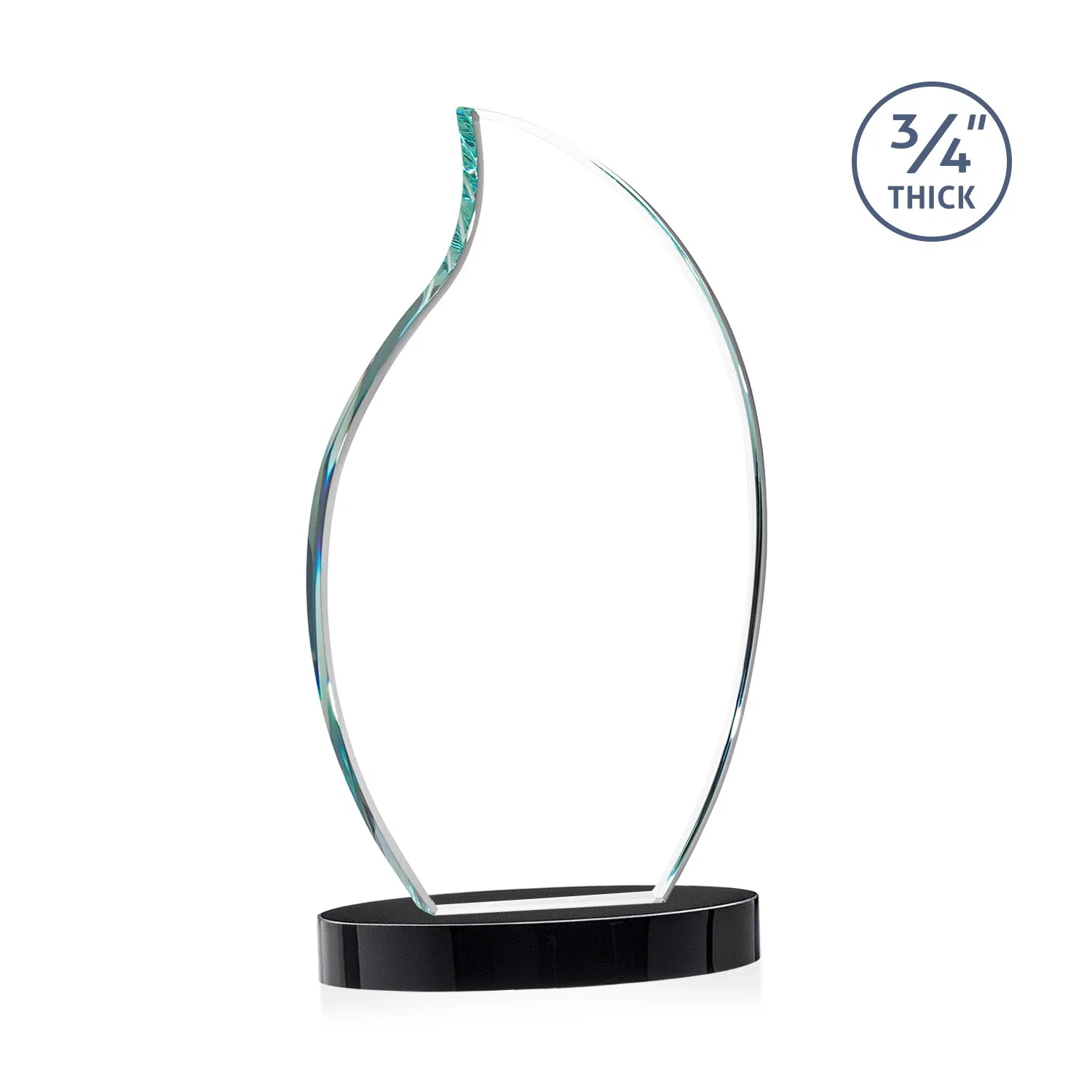 Custom Starfire Crystal Flame Award, with your logo for service anniversary gifts