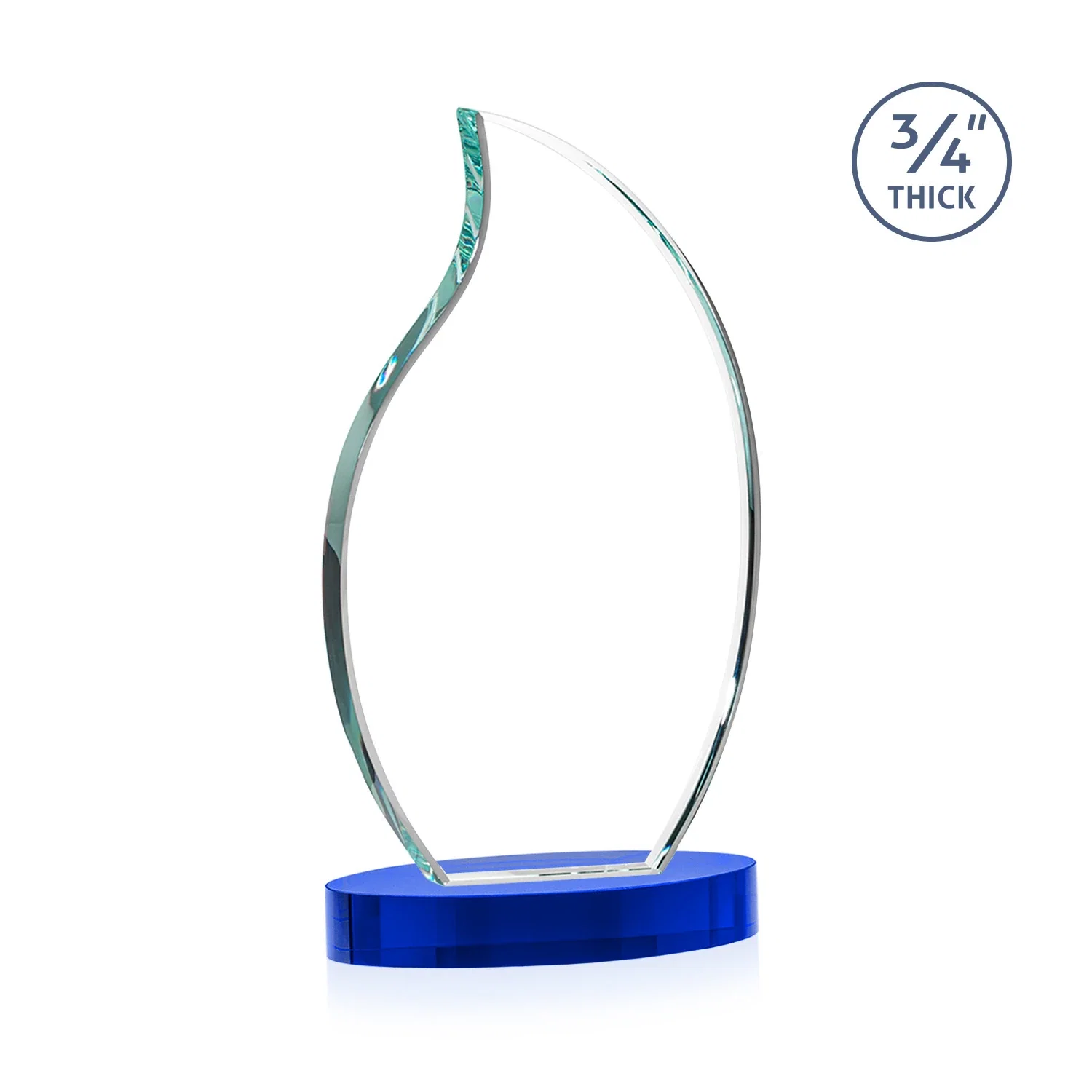 Custom Starfire Crystal Flame Award, with your logo for retirement presentations