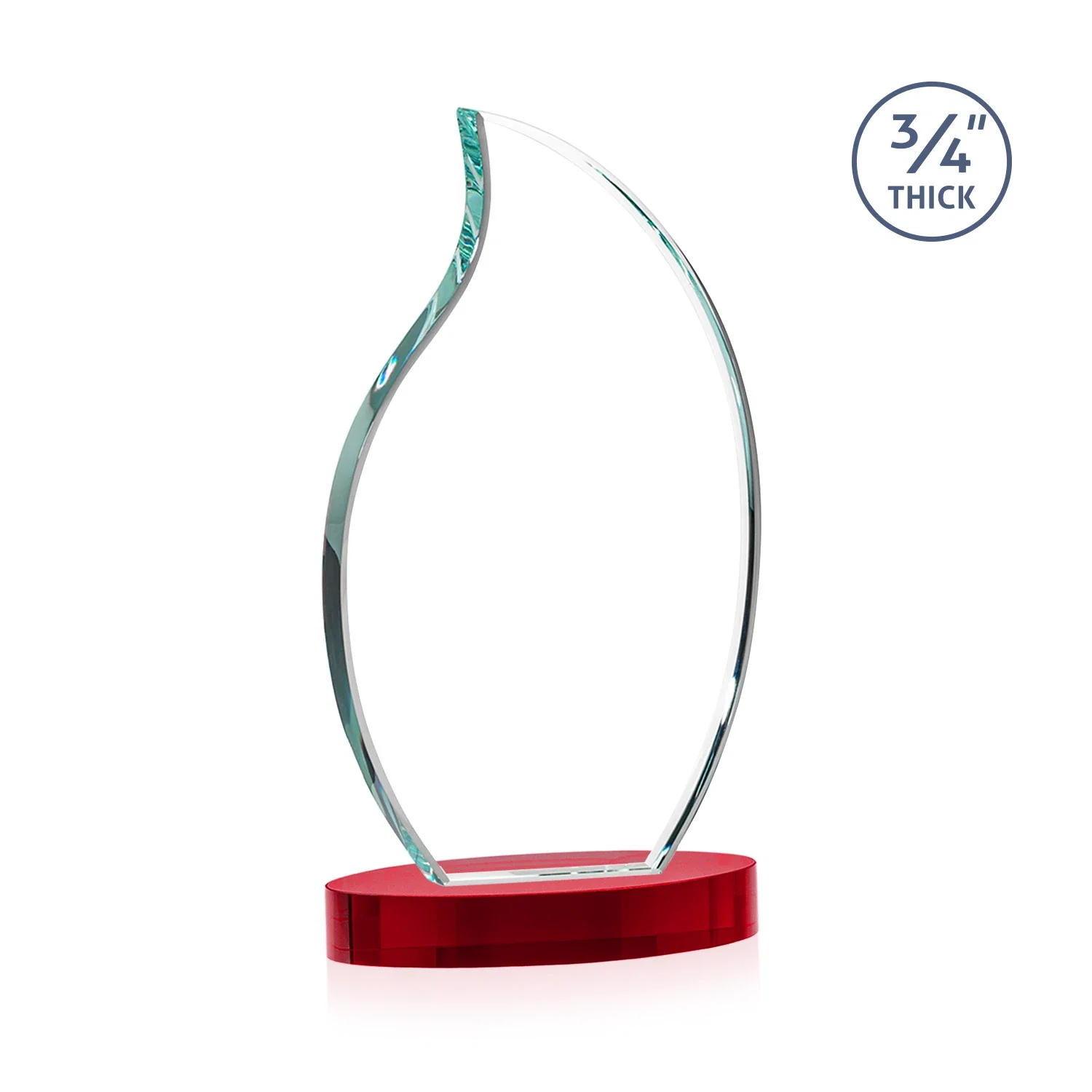 Custom Starfire Crystal Flame Award, with your logo for graduation ceremonies