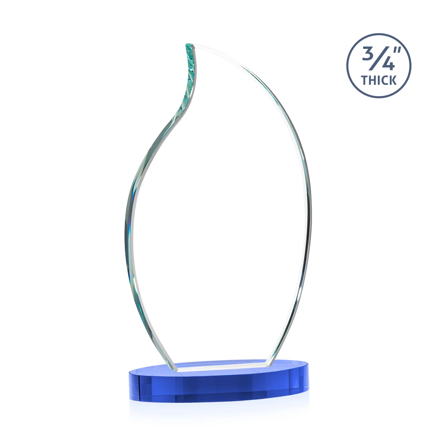 Custom Starfire Crystal Flame Award, with your logo for company anniversary events