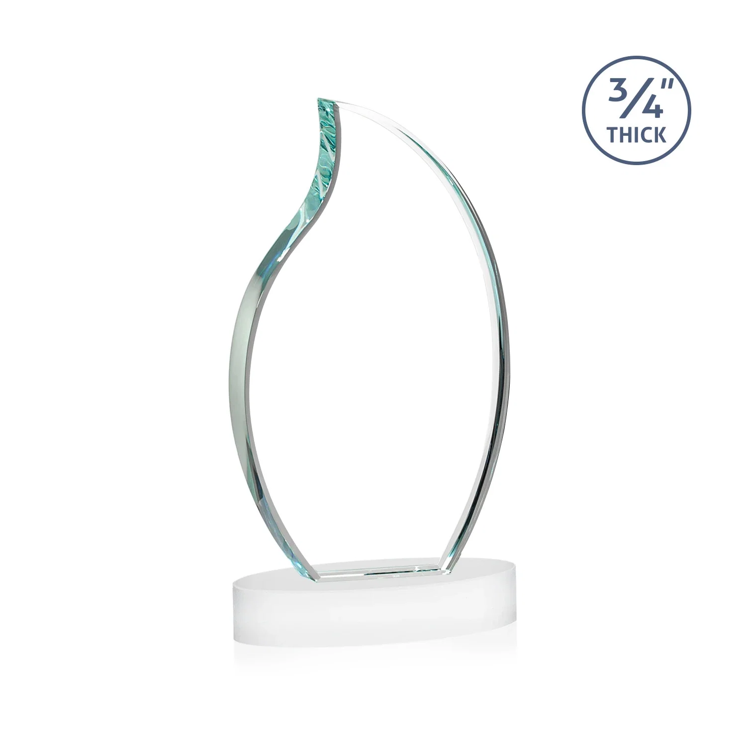 Personalized Starfire Crystal Flame Award, with your logo for employee recognition