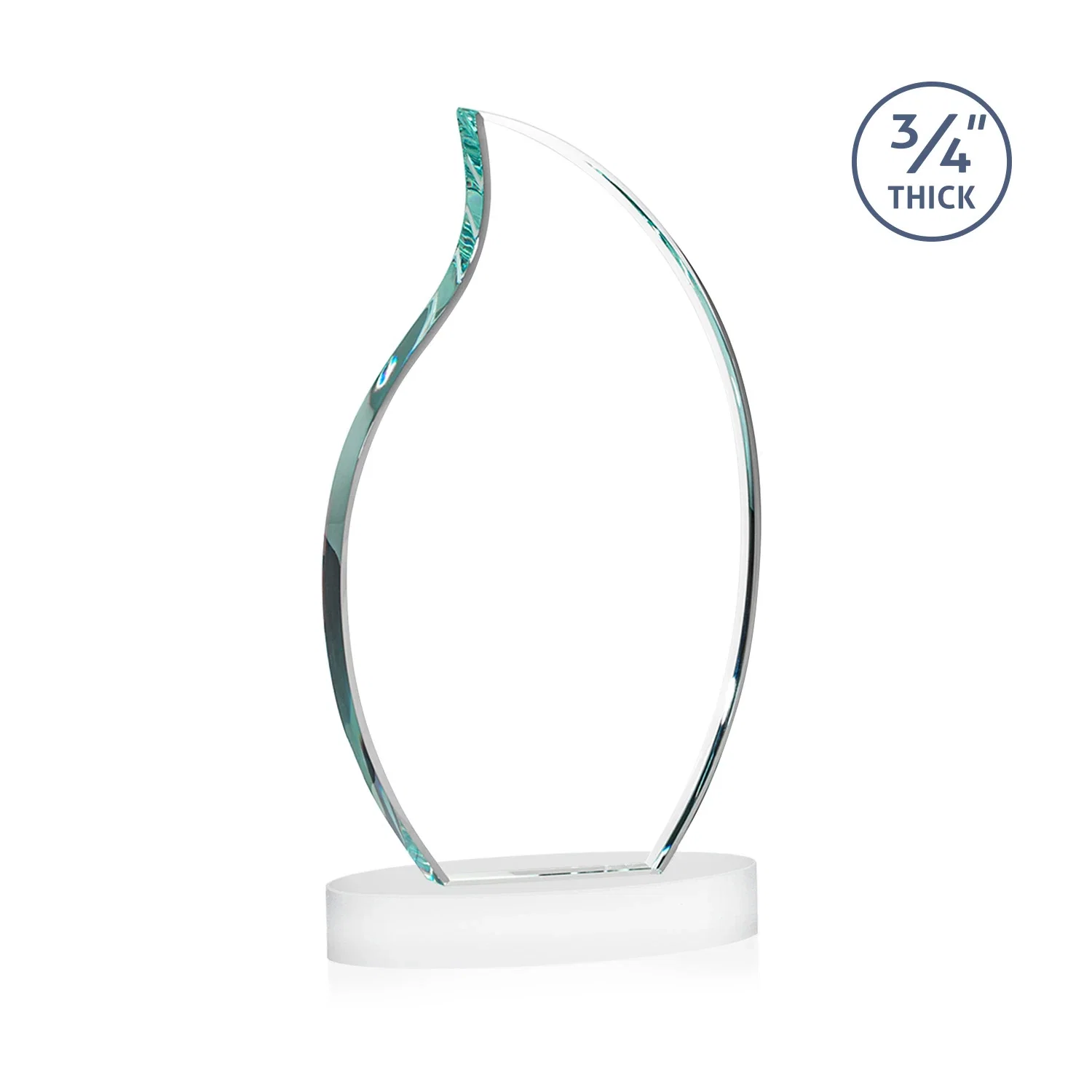 Personalized Starfire Crystal Flame Award, with your logo for corporate award ceremonies
