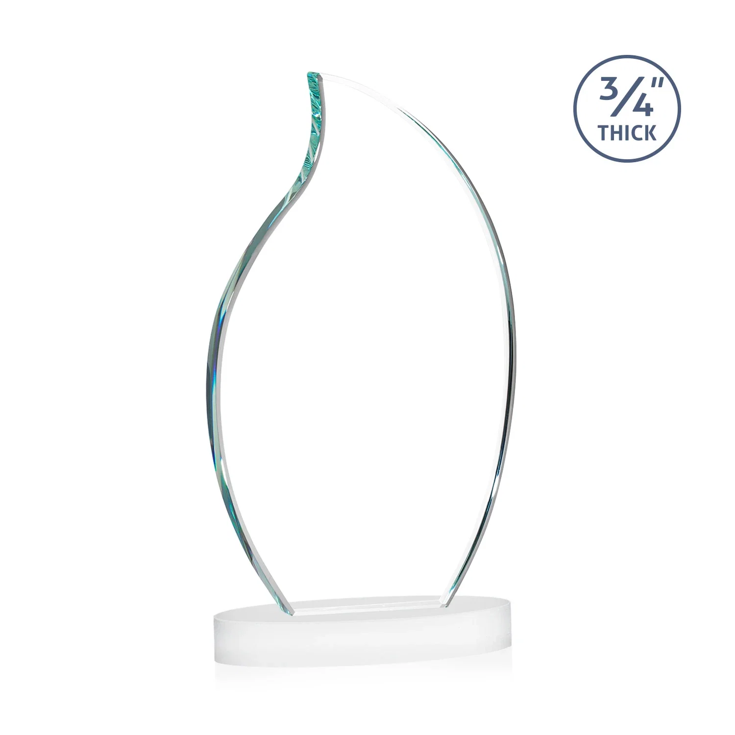 Personalized Starfire Crystal Flame Award, with your logo for service anniversary gifts