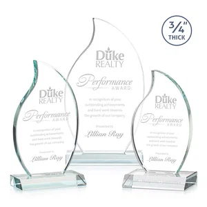 Starfire Crystal Flame Award on Front-Mitered Color Base