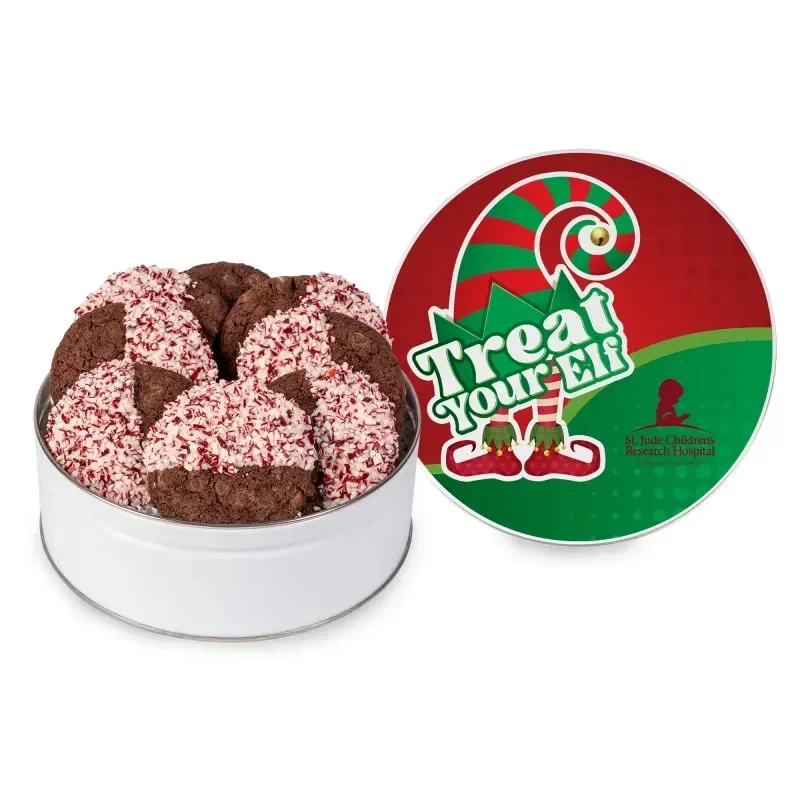 Crushed Peppermint Chocolate French Sable Cookie in Gift Tin — view 2