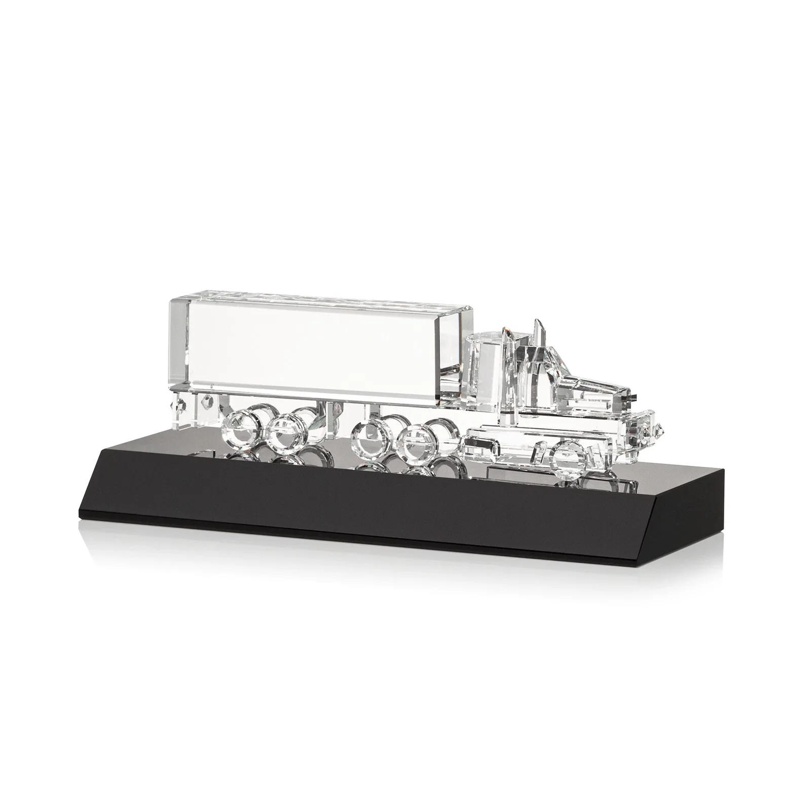 Personalized 3D Etched Optical Crystal 18 Wheeler Truck Award on Starfire Base for donor appreciation