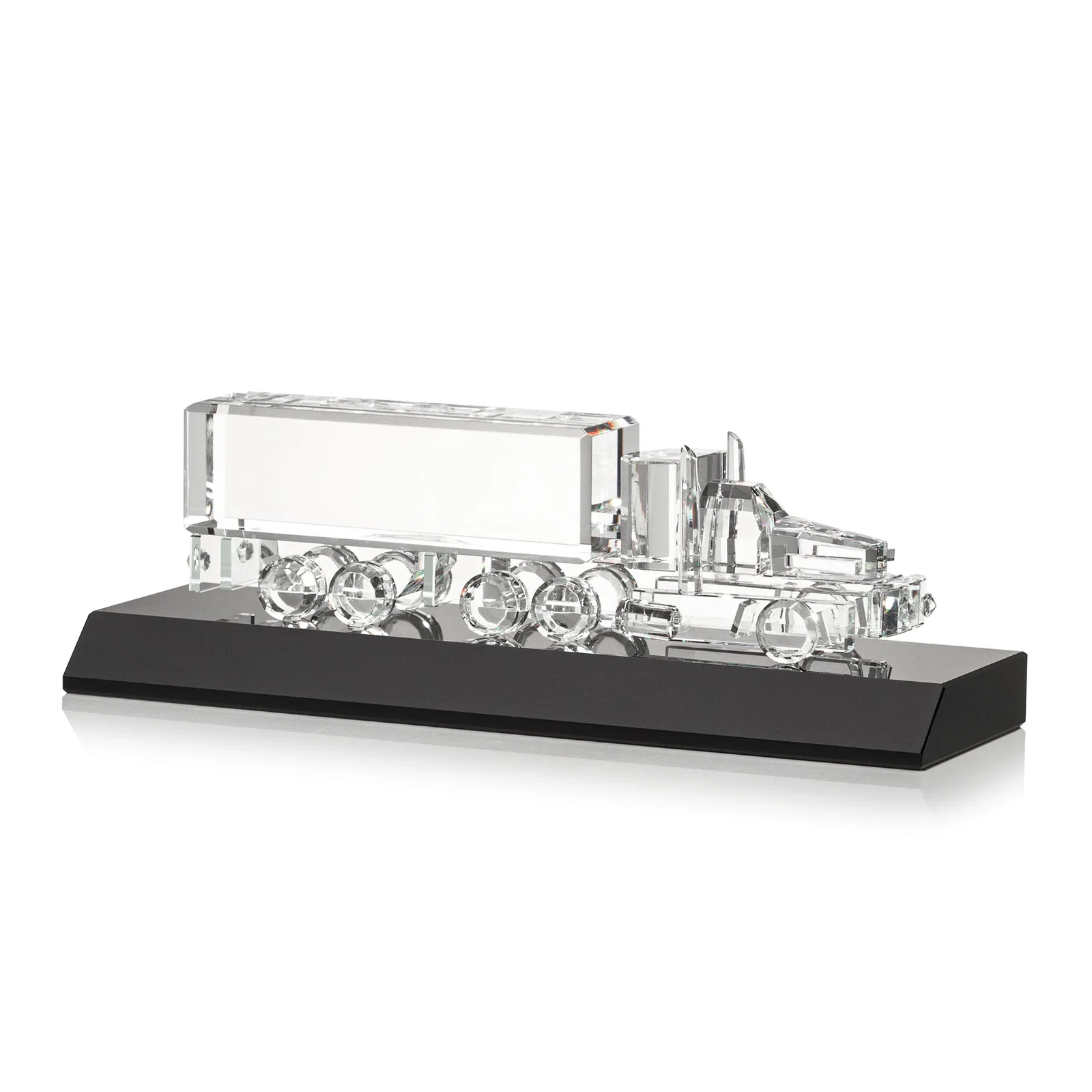 Personalized 3D Etched Optical Crystal 18 Wheeler Truck Award on Starfire Base for graduation ceremonies