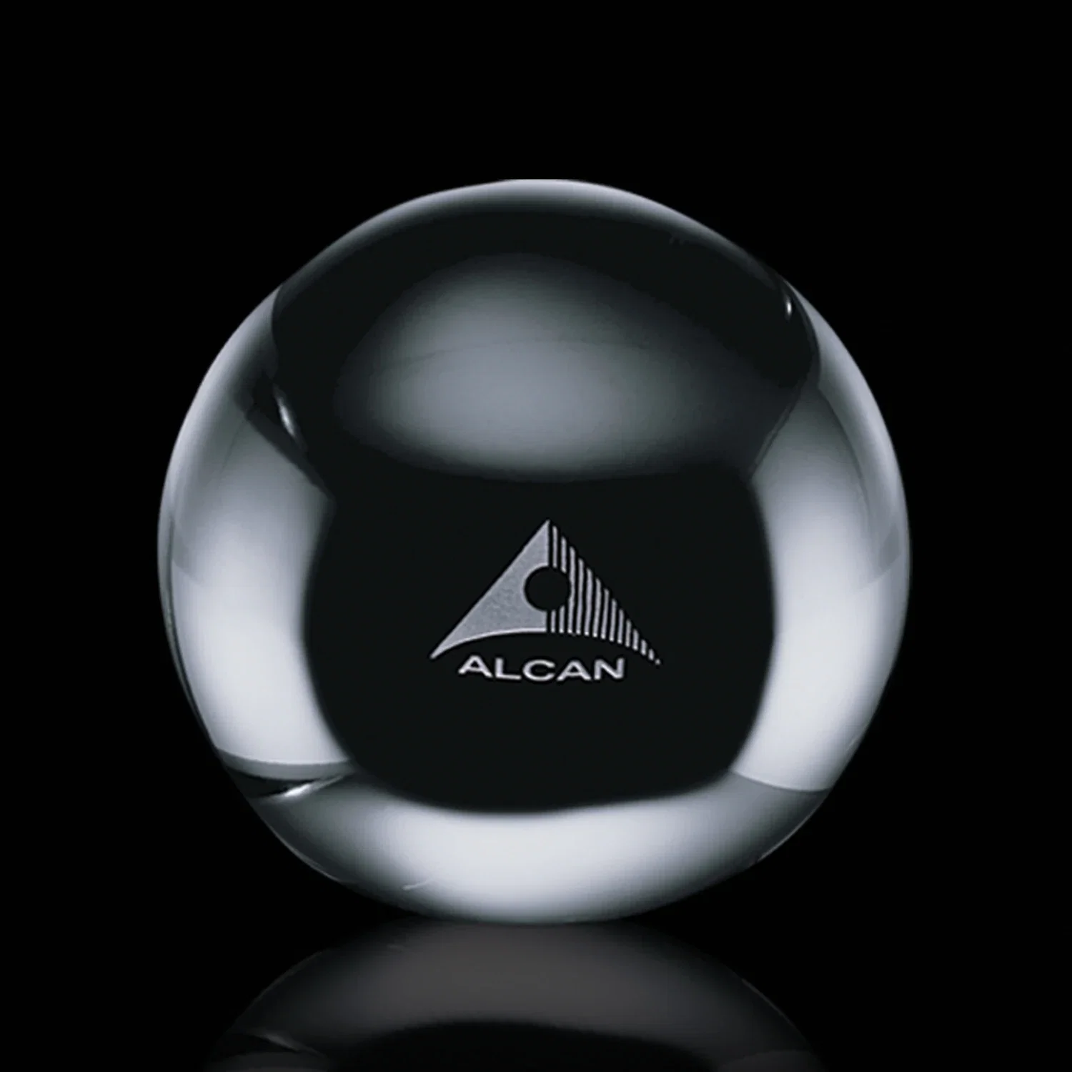 Custom Optical Crystal Ball Paperweight, 2.375"-4" Solid Sphere, client appreciation gift for corporate award ceremonies