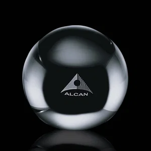 Optical Crystal Ball Paperweight, 2.375"-4" Solid Sphere